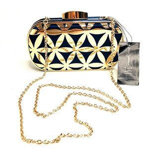 I.N.C International Concepts Gold Flower Cage Clutch